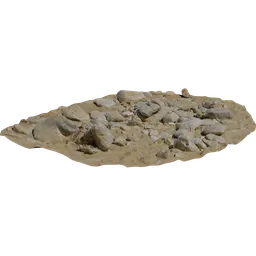 Detailed 3D model of small sand rocks, optimized for rendering in Blender, perfect for natural scenes.