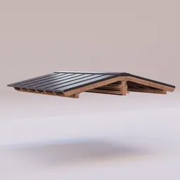 Highly detailed modular roof 3D model for architectural visualization in Blender.