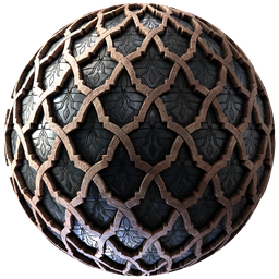 PBR decorative tile material with intricate patterns for Blender 3D rendering.