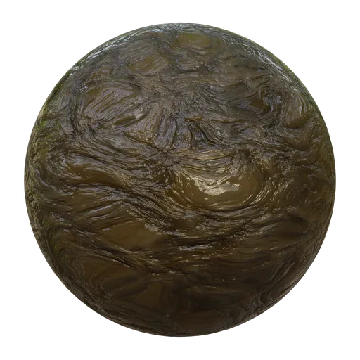 High-resolution PBR Wet Slimy Mud texture for 3D modeling and rendering in Blender and other software.