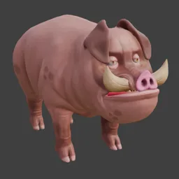 Stylized Warthog Character Fully Rigged
