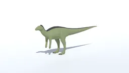 Green and black low poly 3D dinosaur, Blender ready, with separate eye mesh for CG visualization.