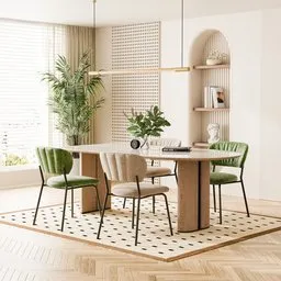 Modern Cream Minimalist Dining Room