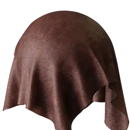 High-quality PBR red-brown leather texture for 3D material rendering in Blender and other 3D applications.