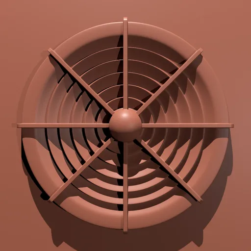 3D Blender sculpting brush shape for creating detailed circular air vent patterns on models.