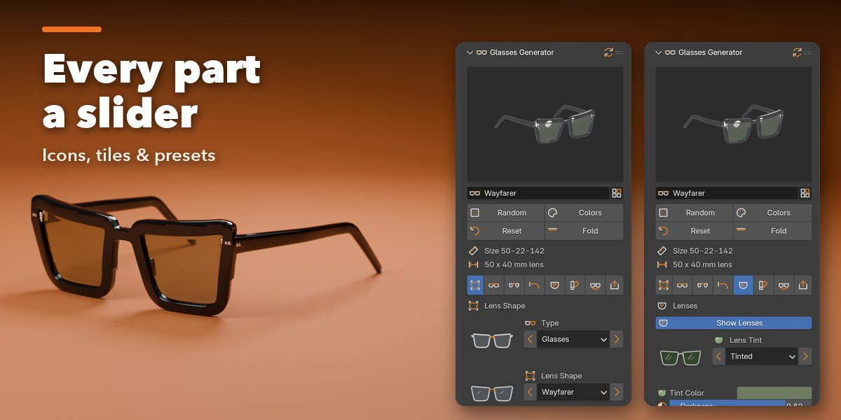 Glasses Generator | Add Mesh add-ons | Blendkit