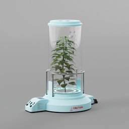 Detailed 3D render of a futuristic botanical incubator, optimized for Blender users seeking sci-fi assets.