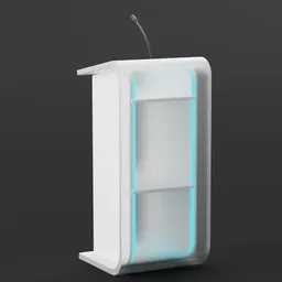 White Glass Podium Stage