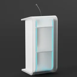 White Glass Podium Stage