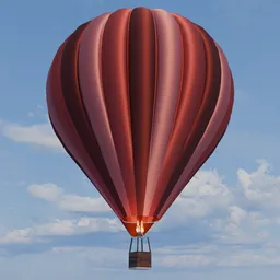 Hot Air Balloon - Red and Pink