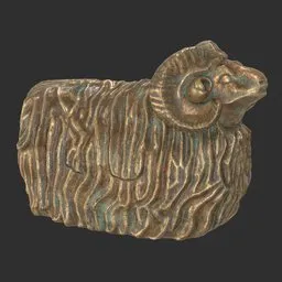 Garden ram bronze statue