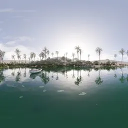 Tropical Island Lake Day