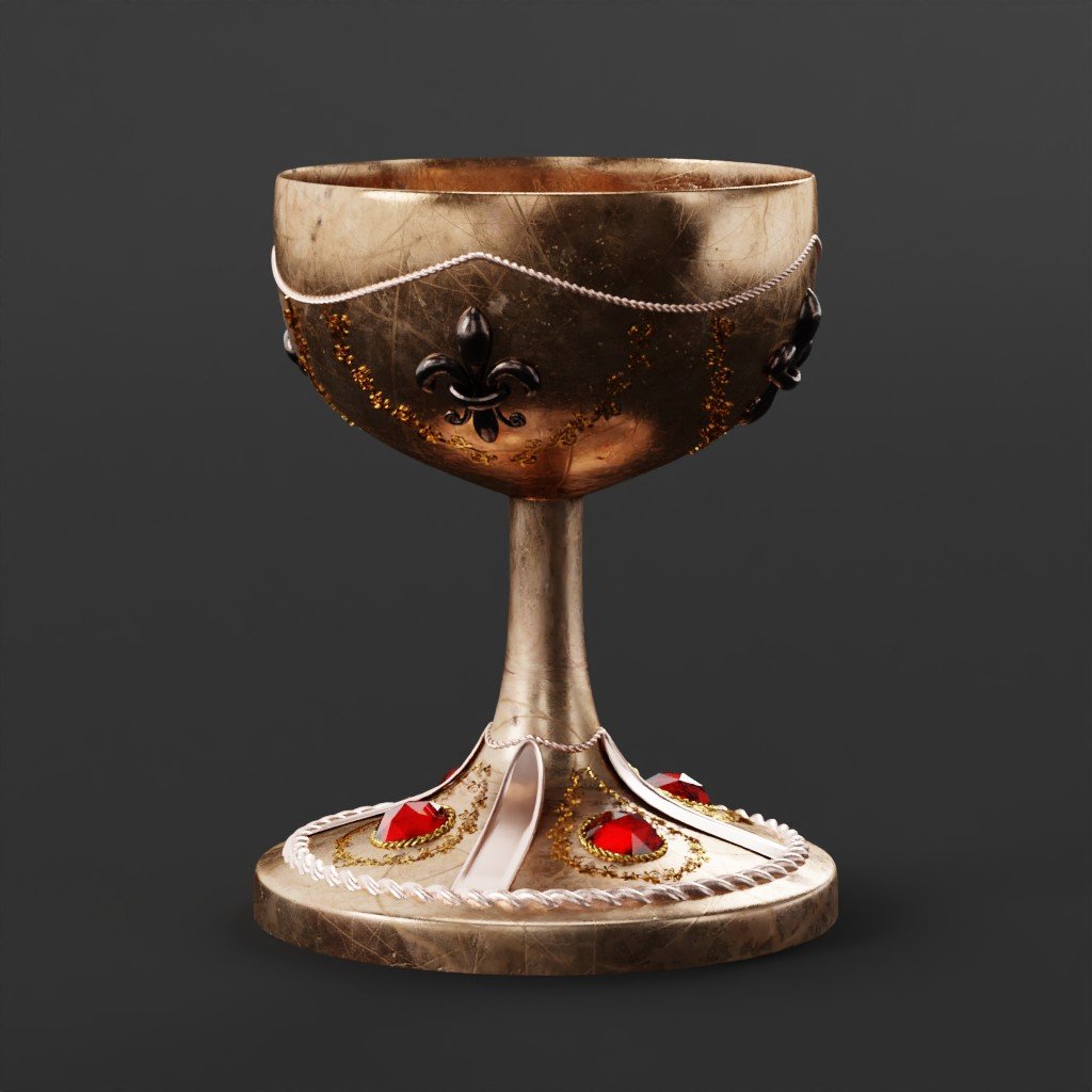 Ornate Ruby Chalice FREE Kitchenware models BlenderKit