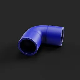 Detailed 3D blue PVC pipe connector rendered in Blender, ideal for realistic construction visualization.