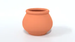 Realistic terracotta clay pot 3D model with a smooth finish, optimized for Blender rendering and CG visualizations.