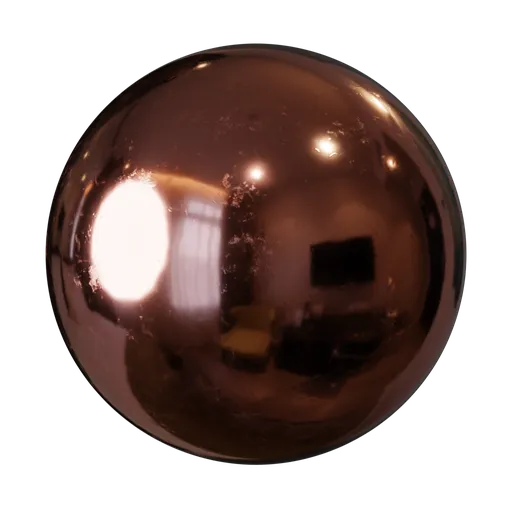 High-quality polished copper texture for 3D rendering, ideal for industrial and architectural visualizations.