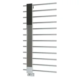 "3D model of a sleek and modern towel radiator with a black metal pole, designed for Blender 3D software. Perfect for adding a touch of rustic charm to any bathroom with its contemporary style and slim body. Enhance your Blender 3D experience with this Mario Comfort Towel Radiator."