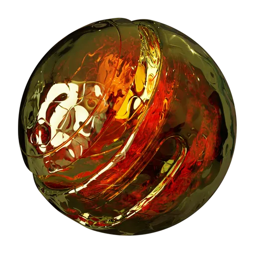 High-quality procedural PBR Decorative Glass material for Blender, with adjustable scale, color, distortion, roughness, and displacement settings.
