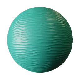 Turquoise Wavy Ridge Smooth Plastic