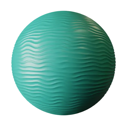 Turquoise Wavy Ridge Smooth Plastic