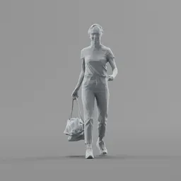 Lowpoly Female Walking