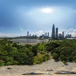 Daytime Trees and Buildings HDRI