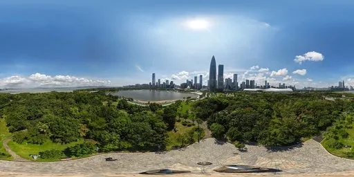 Daytime Trees and Buildings HDRI