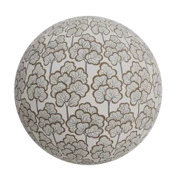 Embroidered stylized tree wallpaper