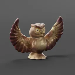 Owl with Spread Wings Figurine