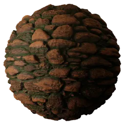 Stone Cobble Wall Dark