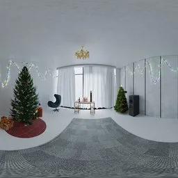 Christmas Festive Living Room Interior