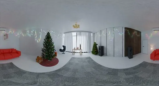 Christmas Festive Living Room Interior
