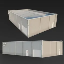 Small warehouse with interior