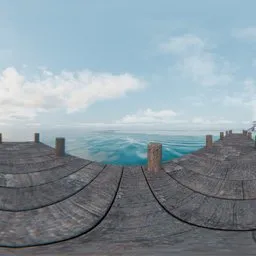 Wooden dock ocean view