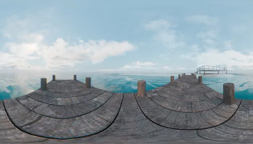 Wooden dock ocean view