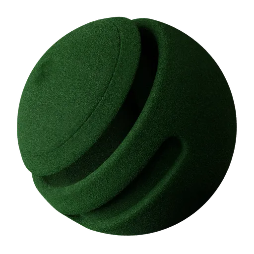 Dark green felt texture for 3D Blender PBR material with seamless, procedural shader configuration.