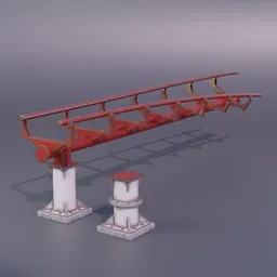 Detailed Blender 3D corkscrew roller coaster track model with modular design for customizable layouts and automatic wear texture recalculations.
