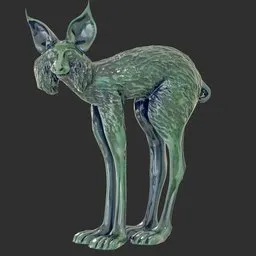 Lynx Porcelain Green statue