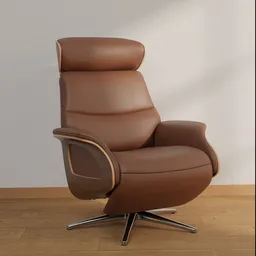 Luxury Brown Leather Lounge Chair