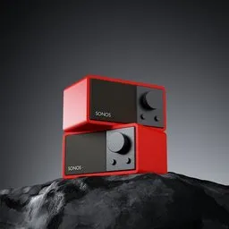 Modern Red Speaker Scene