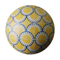 Yellow Scallop Ceramic Tile