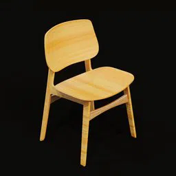 High-quality Blender 3D model of Soborg wooden chair with smooth finish and accurate details.