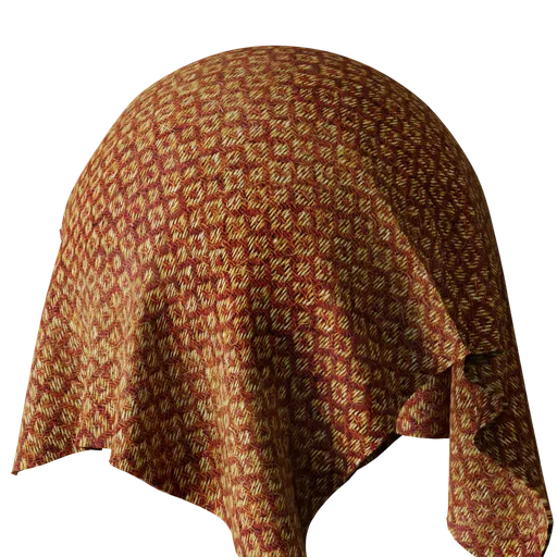 Detailed PBR woven fabric texture for realistic 3D rendering in Blender and other software, featuring seamless tiling.