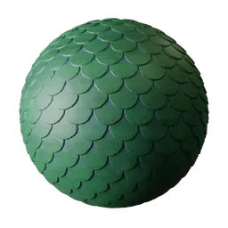 Green Scalloped Roof Tiles