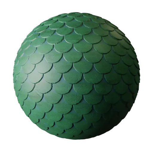 Green Scalloped Roof Tiles