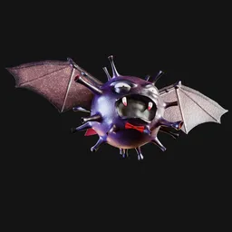 Vampire-Bat Virus Figurine Purple