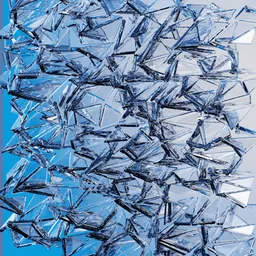 Abstract Shattered Blue Glass Shards
