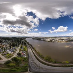 City Suburbs by River Daytime
