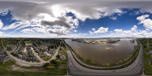 City Suburbs by River Daytime