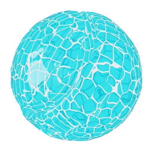 Realistic cartoon water texture for 3D animation with customizable hues, ripples, and luminous glow, ideal for Blender PBR material needs.